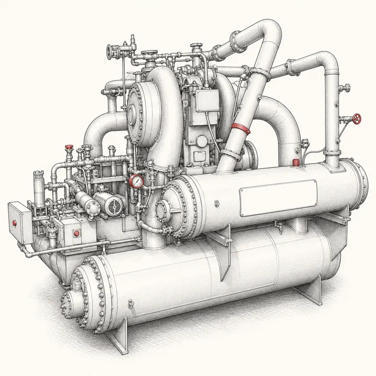 Illustration of the MSG TURBO-AIR 20000 centrifugal compressor
